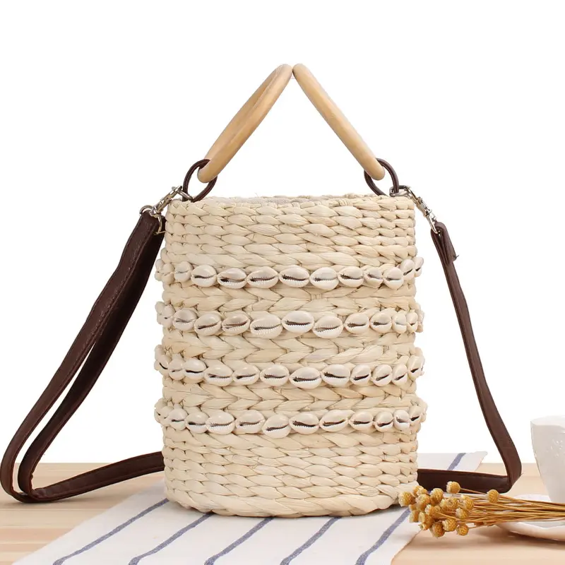 Wholesale Vietnam Hand woven bag Handmade 100%natural seagrass straw bag sea grass summer beach Straw bags