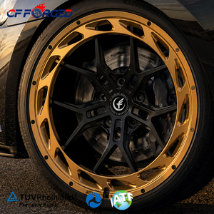 Rines de Aleación de Aluminio Forjado CF Luxury Custom de 18 19 20 21 22 Pulgadas, Diseño Aero Monoblock en Dorado y Negro, 5x112, Nuevos, Multirradio, para <span class=keywords><strong>BMW</strong></span> - Product Image 1