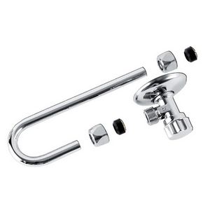 Grifo de lavabo con tubo en J de 1/2 a 3/8 pulgadas, acabado cromado, accesorio para grifo de baño - Product Image 1
