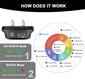 मिनी कुत्ते छाल नियंत्रण नेतृत्व वाले पानी प्रतिरोधी छाल बंद कॉलर 3 समायोज्य मोड स्मार्ट बार्किंग कंट्रोल कॉलर - Product Image 5