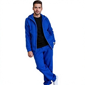 Survêtement à capuche bleu marine pour homme, manches longues, imprimé, décontracté, avec poches latérales, fermeture à cordon, coupe classique, été 2 1 - Product Image 4
