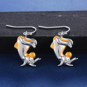 Orecchini Pendenti a Forma di Animale in Lega di Zinco Placcata Oro con Cristalli e Strass, Gioielli Carini per Donne - Product Image 6