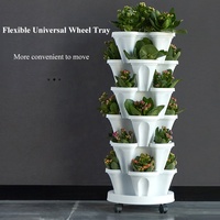Système de culture hydroponique vertical pour fraises, jardinière en plastique pour légumes, jardin vertical intérieur/extérieur