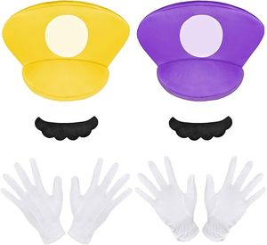 Mario trang phục, cosplay trang phục phụ kiện Bộ dụng cụ Mario và Luigi Mũ cap ria Trắng găng tay ưa thích ăn mặc - Product Image 2