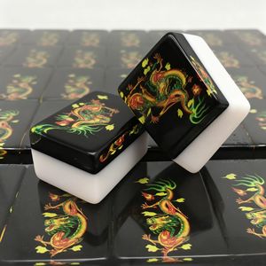 Tuiles de Mahjong en Acrylique <span class=keywords><strong>Dragon</strong></span> Chinois Personnalisées, Jeu de Voyage Portable pour Adultes, Cadeau pour les Joueurs Américains, Singapourais et Malaisiens - Product Image 1