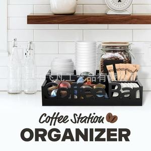 Coffee Bar Wooden Storage Box 30.5x19x7.6cm For Coffee Pods And Bottles Desktop Organizer - Product Image 3