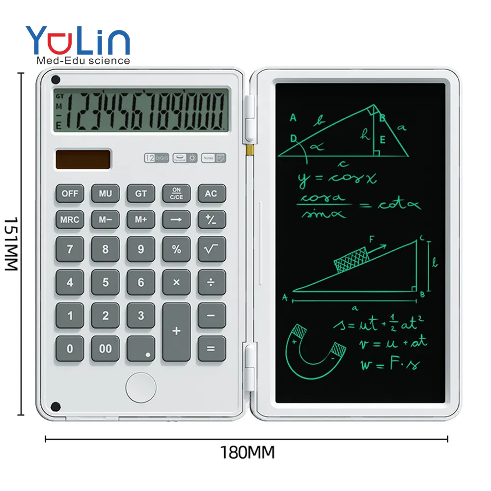 Portable Foldable digital desk eletronic Scientific calculator with lcd writing tablet for school College