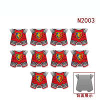 MOC Mini château médiéval Lion rouge Aigle noir chevalier armure soldats figurines arme bloc de construction briques jouets pour enfants