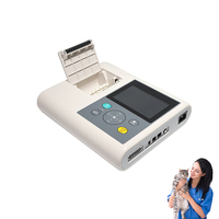 Electrocardiógrafo Veterinario Portátil de 12 Derivaciones y 3 Canales con Monitor de SpO2 y EKG para Monitoreo Cardíaco