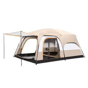 Personalizado Camping Tendas ao ar livre 6-12 Pessoas Tamanho Grande Abrigo Tenda Sleepover Waterproof Family Tendas portáteis Dobráveis