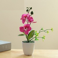 Bunga Anggrek Phalaenopsis Tiga Tangkai Buatan untuk Kamar Tidur