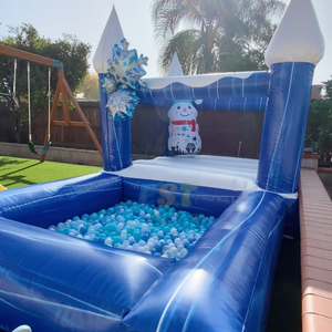 Castello Gonfiabile <span class=keywords><strong>Blu</strong></span> in PVC per Giardino con Piscina di Palline, Divertimento all'Aperto, Mini Gonfiabile per Feste di Bambini - Product Image 3