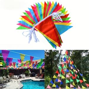 500/300/100 pièces drapeaux de bannière de <span class=keywords><strong>fanion</strong></span> colorés drapeaux de triangle, <span class=keywords><strong>guirlande</strong></span> pour la fête d'anniversaire à thème, anniversaires d'événement extérieur - Product Image 3