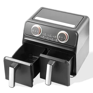 Zona dupla digital, duas cestas independentes 8l fritadeira a ar forno com tela sensível ao toque e controle mecânico