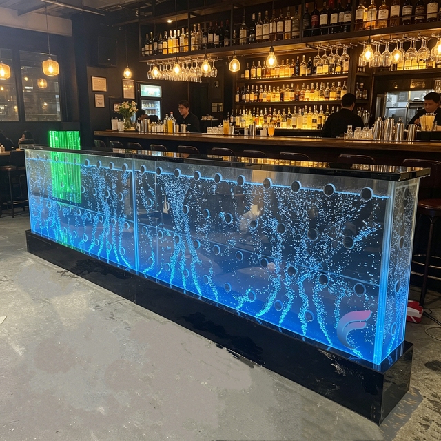 Modern Plastic Acrylic Coffee Table with RGB LED Light Multi-Functional Bar Table for Home Bar Hotel & Mall Use