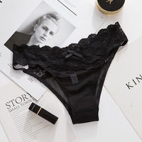 String pour femmes en nylon et coton à maille fine transparente, taille basse, grande marque, antibactérien, creux, sexy, dentelle de hanche, sous-vêtements
