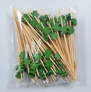 Piques à <span class=keywords><strong>cocktail</strong></span> en bambou en forme de cœur personnalisables, écologiques, jetables, pour sandwichs aux fruits - Product Image 5