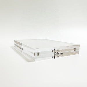 Décoration de table carrée de 2x2 pouces Support vertical transparent étanche Photofunia Cadre photo acrylique - Product Image 4