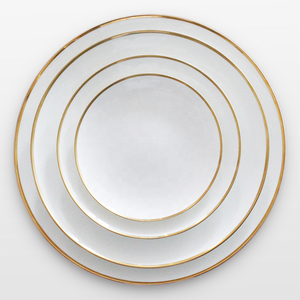 <span class=keywords><strong>Vaisselle</strong></span> de restaurant en céramique blanche, 24 pièces de meilleure qualité, <span class=keywords><strong>design</strong></span> personnalisé, bon marché, bord en or, chine - Product Image 1