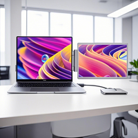 Moniteur portable USB-C PM14R 14 pouces, prend en charge la diffusion de l'écran du téléphone, affichage double écran étendu pour le travail de bureau mobile Android