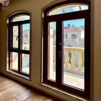 Fenêtres à triple vitrage à économie d'énergie, conformes à la norme DEMEA Passive House, pour l'extérieur résidentiel, fenêtre à battants en bois recouvert d'aluminium