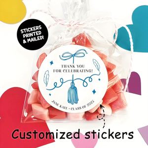 Autocollants de remerciement bleus personnalisés, étiquettes personnalisées pour mariage, anniversaire, baby shower, emballage cadeau - Product Image 2