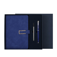 Coffret cadeau de cahier en cuir PU de luxe personnalisé coffret cadeau Journal d'affaires avec stylo