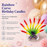 Bougies de fête torsadées colorées 9 cm, sans odeur, avec mèche en coton pur, bougies spirales pour la décoration de Pâques, prêtes à la vente au détail