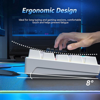 Blue Switch Gaming Keyboard 60% Compact 61 Keys PBT Material USB Type-C Wired Rainbow Backlit Mechanical Keyboard for Desktop