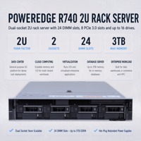 Serveur Rack R740 R740xd R760 R730xd R720xd 2U 8 Baies HPC Web Extensible Virtualisation Sécurité Pare-feu VPN