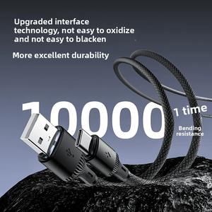 สายชาร์จโทรศัพท์มือถือ Vivo แบบชาร์จเร็วพิเศษ ชนิด Type-C พร้อมการป้องกันแบบถักและวัสดุ TPE รองรับการชาร์จเร็ว 3A สำหรับกล้อง - Product Image 2