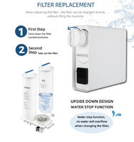 Filtre Pur 800G Alcalin 3-en-1 – Purificateur d'eau sous comptoir à osmose inverse avec filtre composite pour maison intelligente