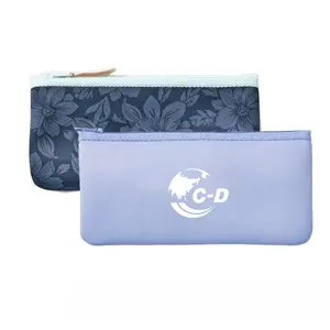 Factory Price Custom Logo Neoprene Waterproof Portable Cosmetic Bag Custom Print Stationery Pouch Pencil Case