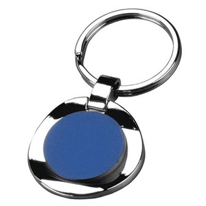 Porte-clés en métal personnalisé bleu, design mousqueton tendance, en alliage de zinc et résine, pour clés, logo personnalisable - Product Image 1