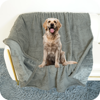 Couverture imperméable pour animaux de compagnie, couverture pour chien anti-pipi liquide, housse de protection réversible en polaire Sherpa, gris foncé