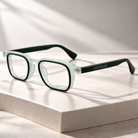 Montures de lunettes en acétate épais avec logo personnalisé, lunettes optiques carrées géométriques rétro de luxe, fabriquées à la main, prêtes à être expédiées