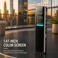 Enregistreur vocal intelligent portable en métal, activation vocale, réunions, réduction de bruit HD, fichier WAV, enregistrement en un clic, grand écran TFT