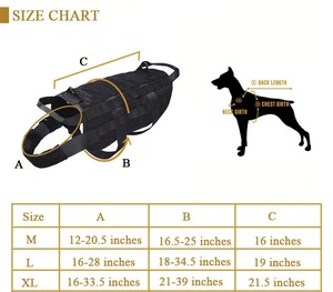 Multifungsi 3 Kantong Dapat Dilepas Tugas Berat Berburu Besar Anjing Berat Harness Taktis Anjing Harness - Product Image 6