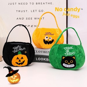 Bolsa de Terciopelo Suave con Estampado de Calabaza para Niños, para Recoger Dulces o Regalos de Halloween, Almacenamiento para Regalos de Halloween - Product Image 2