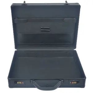 Veiligheids Laptop Aktetas Voor Mannen Attaché Aktetassen Aluminium Korte Koffer Met Combinatiesloten Voor Zakenreizen