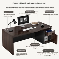 Ensemble de chaise de bureau de direction moderne et minimaliste en bois, résistant aux taches et à la saleté, poste de travail individuel
