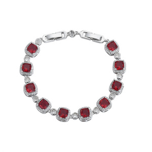 European Style Colored Gemstone Bracelet Gold Plated Tennis Chain Diamond Encrusted Unisex Fashion Jewelry Gift - Product Image 5