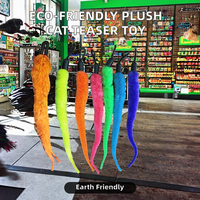 Jouet à mâcher écologique pour chat, ver en peluche rétractable coloré, bâton interactif mignon