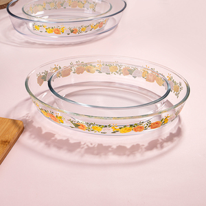 Lead Free Heat Resistance High Borosilicate Glass Bakeware Glass Kitchen Utensil Sets Baking <strong>Pan</strong> Set for Microwave and Oven - Product Image 5