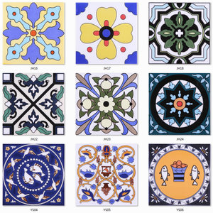 Azulejo de 152x152mm con estampado de pantalla manual, azulejos pequeños de estilo marroquí, con diseño de arte nuevo de México - Product Image 3