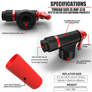 BAIMEI Mini gonfleur CO2 portable pour pneus de vélo de route et de montagne - Cartouches de CO2 non incluses - Product Image 3