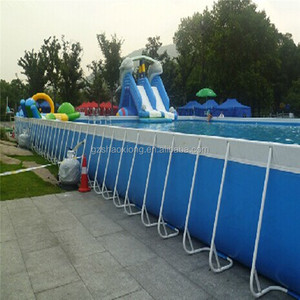 Piscina Inflable Grande para Exteriores, Piscina Cuadrada Rectangular <span class=keywords><strong>con</strong></span> Marco de Acero Metálico para Niños, Juegos Acuáticos, Tobogán de Obstáculos - Product Image 6