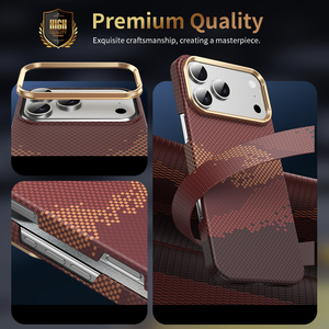 Coque de téléphone magnétique LOOP pour iPhone 17 Pro Mimic Aramid Fiber Shockproof Protective Hard Back Cover Streak Series - Product Image 3