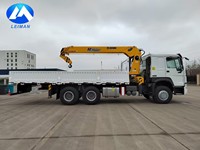 Promotion : Grue sur camion plateau SQS157 de 6,3 tonnes avec moteur et pompe, haute efficacité, moment de levage de 157 KNm, fabriquée en Chine