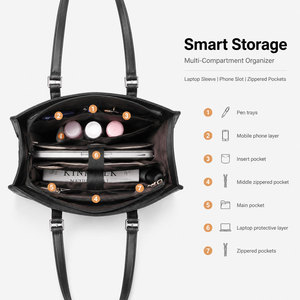 <span class=keywords><strong>Sac</strong></span> fourre-tout pour <span class=keywords><strong>ordinateur</strong></span> portable de <span class=keywords><strong>luxe</strong></span> en <span class=keywords><strong>cuir</strong></span> PU imperméable avec logo personnalisé, grand format 15,6 pouces, pour femmes, bureau, travail, <span class=keywords><strong>sac</strong></span> à bandoulière - Product Image 4